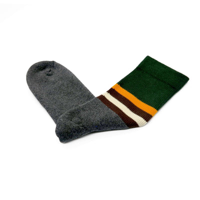 green and grey stripe thick winter sock Comfysocks 