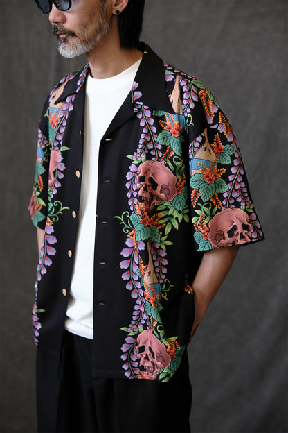 Retro Skull Print Aloha Shirt – Bold, Breezy, and Totally Summer