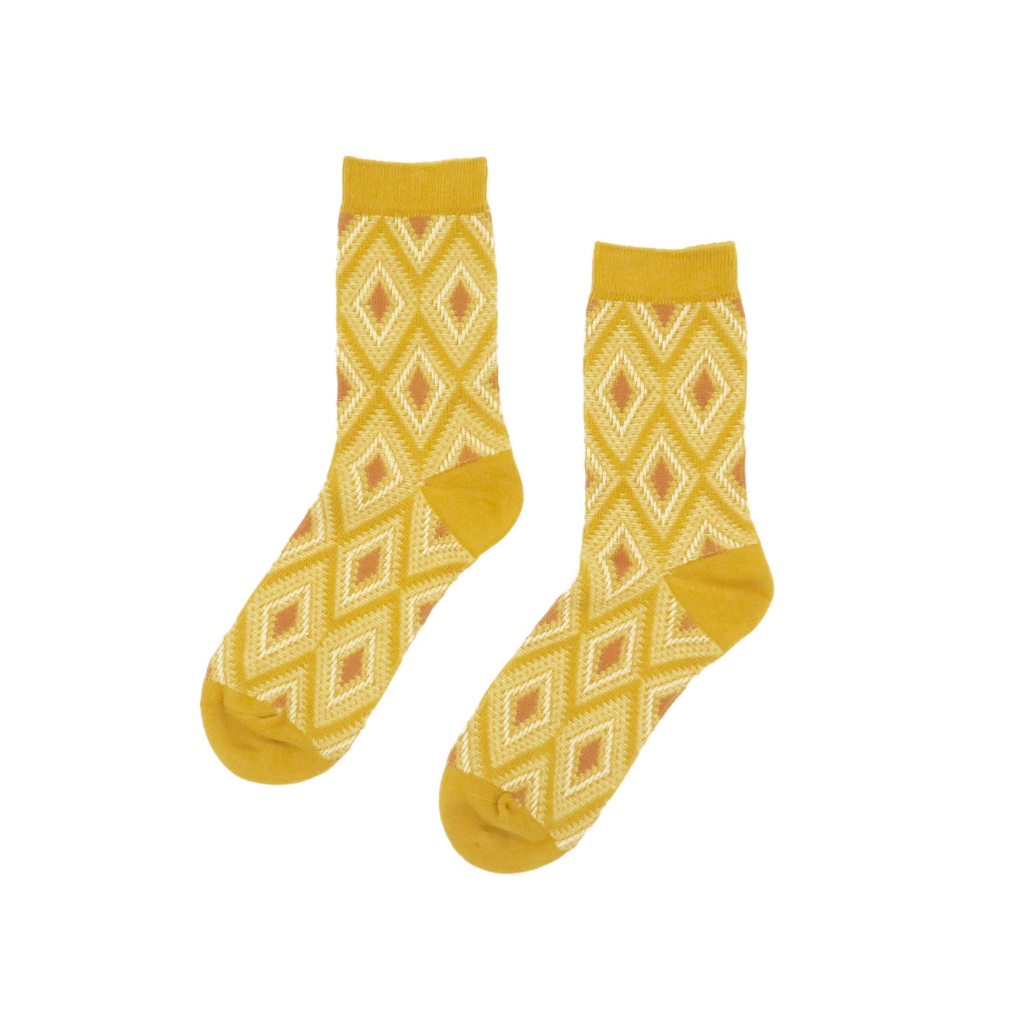 mustard mosaic socks