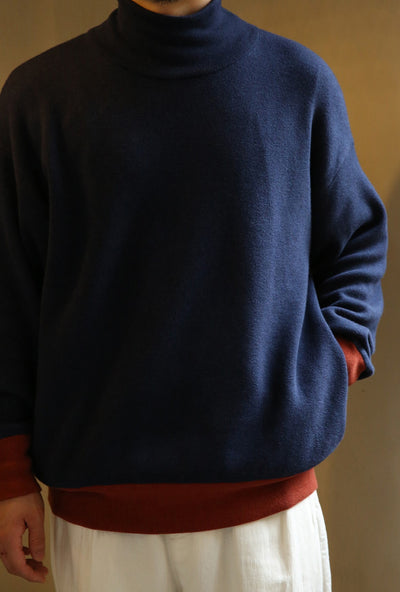 Two Tone Colour Oversize Mixed Cashmere Sweater Comfysocks