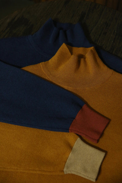 Two Tone Colour Oversize Mixed Cashmere Sweater Comfysocks