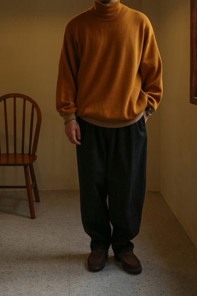 Two Tone Colour Oversize Mixed Cashmere Sweater Comfysocks