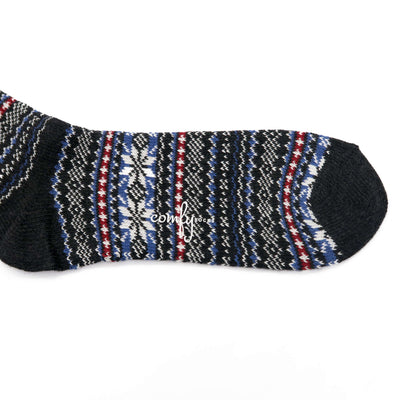 nordic - snowflake pattern sock in grey color