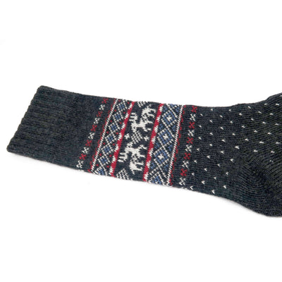 christmas deer crew sock in navy