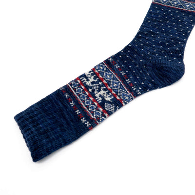 christmas deer crew sock in navy
