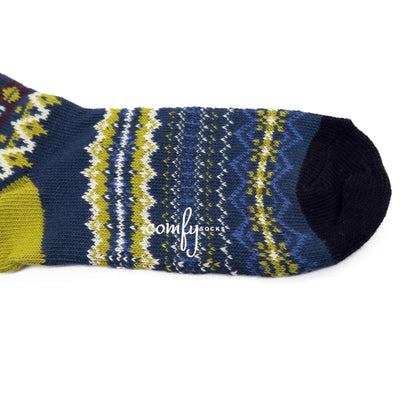 styrka sock - blue and yellow diamond pattern sock