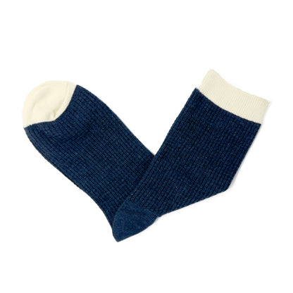 Pixel navy and white unisex sock 