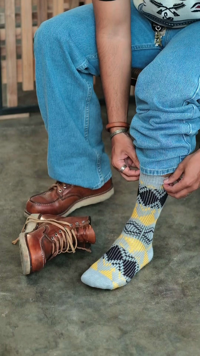 Franklin Grey Tribal Socks Comfysocks