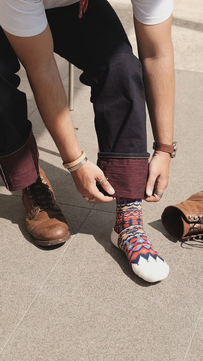 Calzini tribali Tanami - Bianco