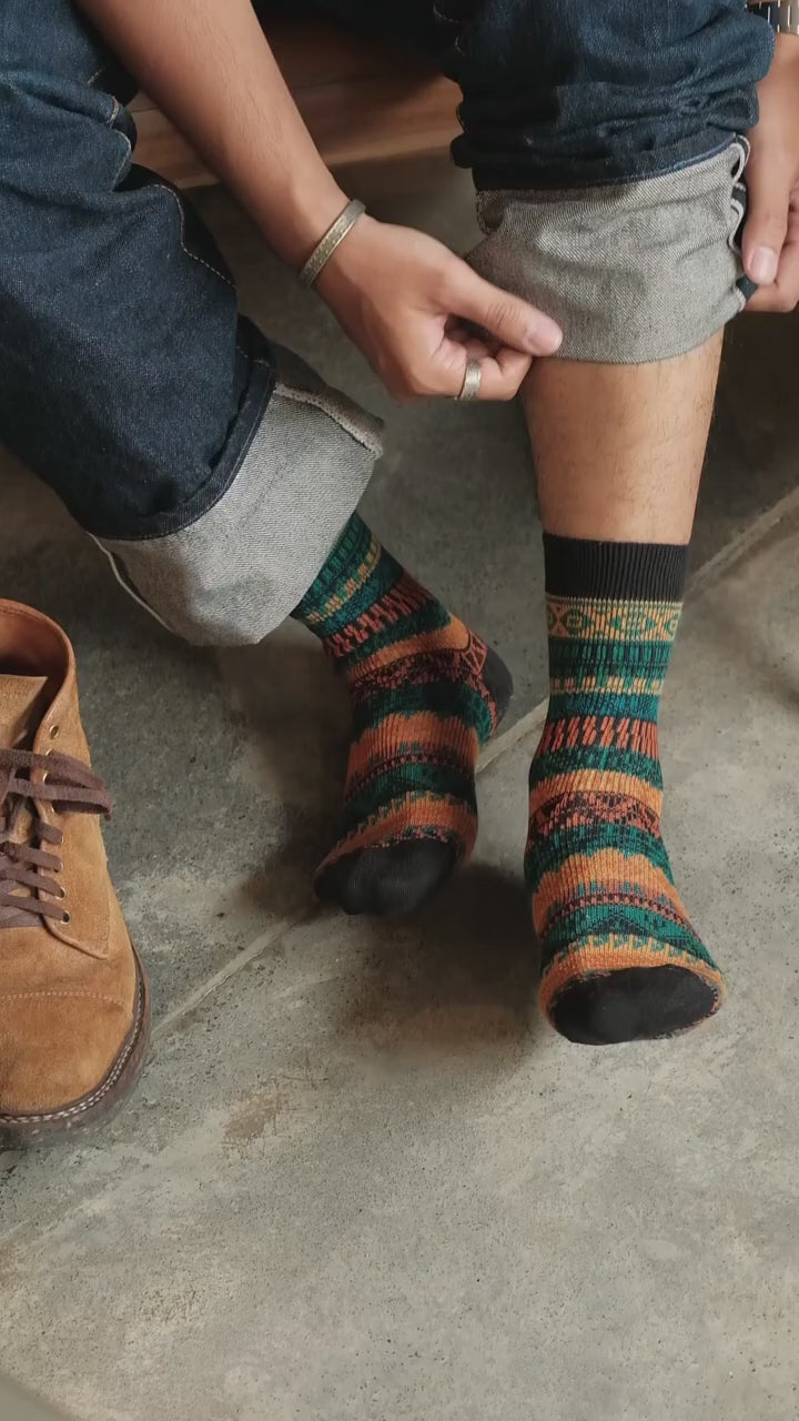Accra Black socks men pattren socks Comfysocks