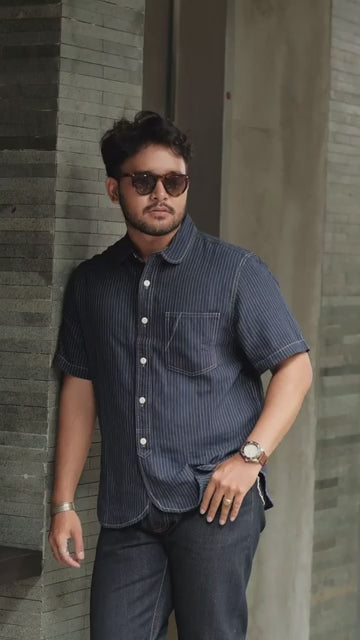 Hikari Stripe Shirt – Japanese Workwear Style