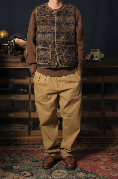 Vintage Reversible Quilted Vest – Tribal Knit Outerwear