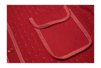 Retro Knit Polo with Contrast Stitching -  Tight Fit (Available in Navy & Red)