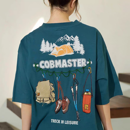 Cobmaster "Trekking Tools" Embroidered Graphic Tee | Quick-Drying Outdoor T-Shirt