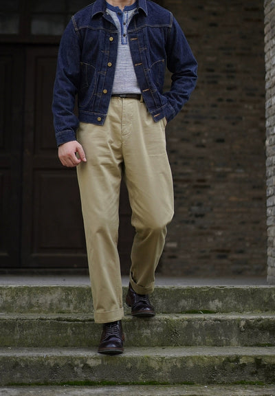 Indigo Waffle Henley Long Sleeve