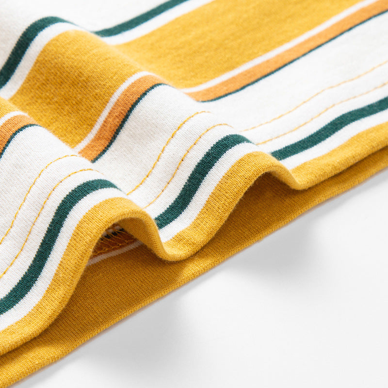 Yellow Stripe 50s design stripe crew shirt Comfysocks