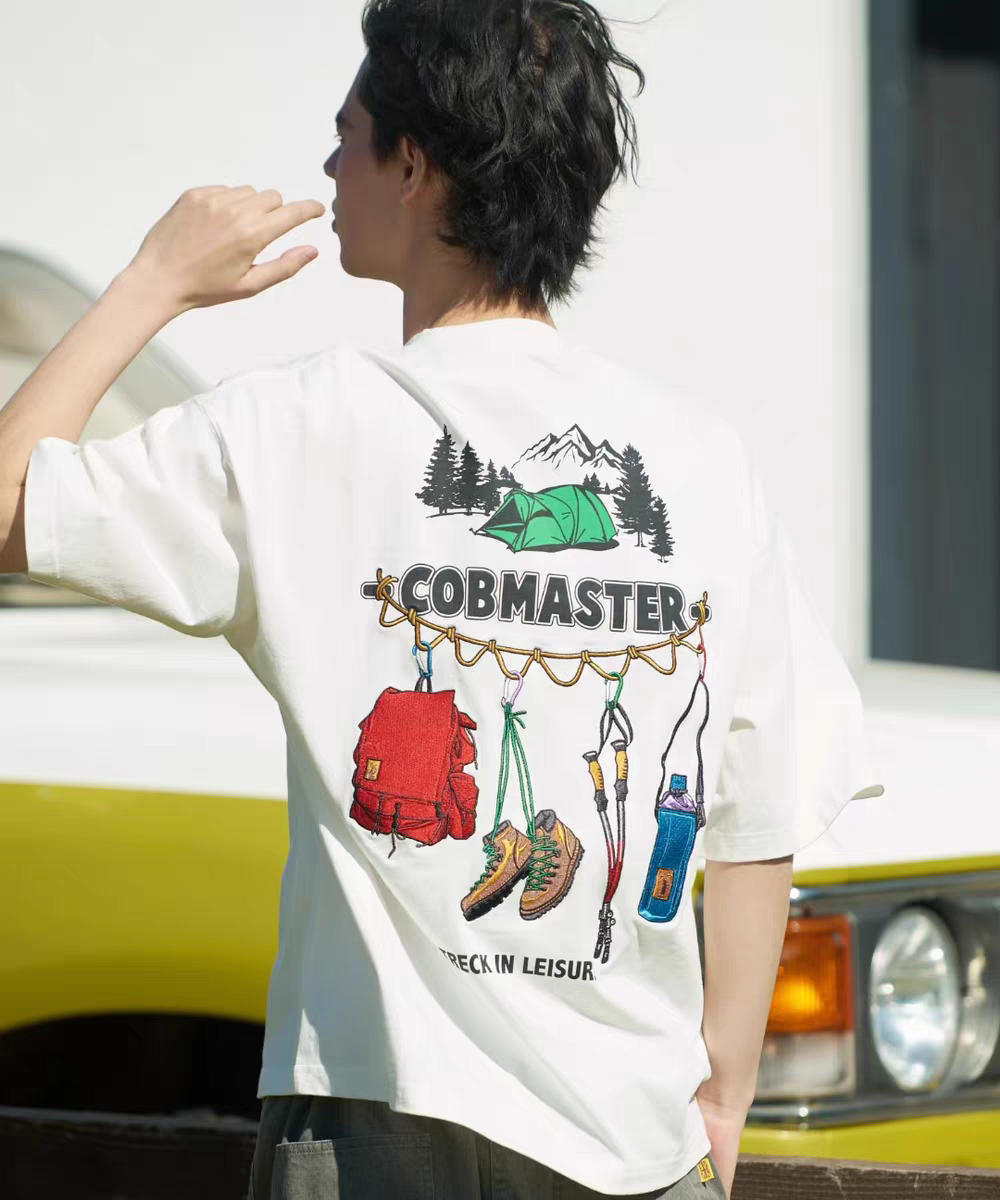 Cobmaster "Trekking Tools" Embroidered Graphic Tee | Quick-Drying Outdoor T-Shirt