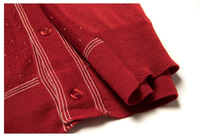 Retro Knit Polo with Contrast Stitching -  Tight Fit (Available in Navy & Red)