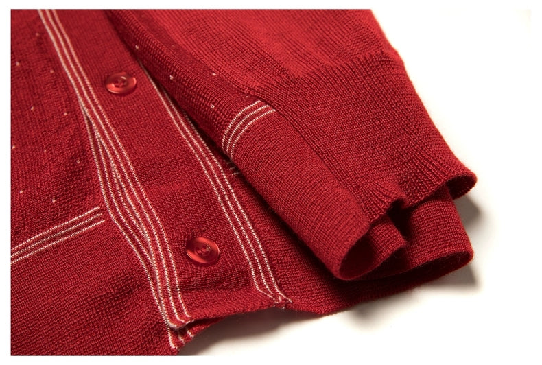 Retro Knit Polo with Contrast Stitching -  Tight Fit (Available in Navy & Red)