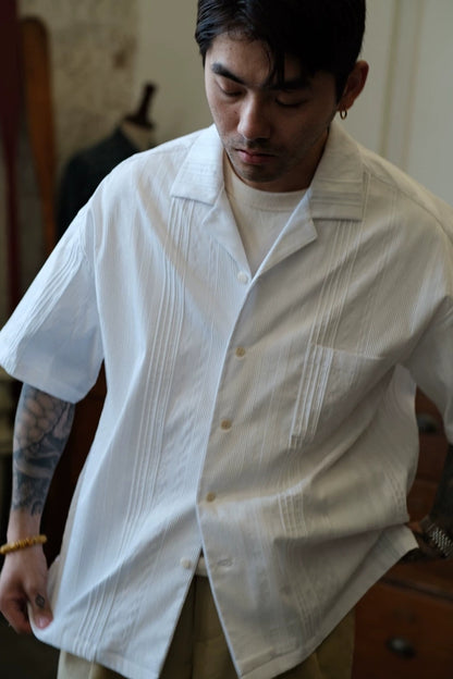 Cuban Jacquard White Shirt Comfysocks