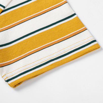 50s vintage yellow white stripe unisex crew tee