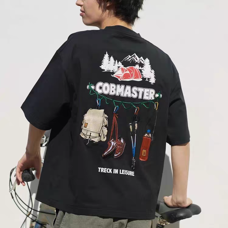 Cobmaster "Trekking Tools" Embroidered Graphic Tee | Quick-Drying Outdoor T-Shirt
