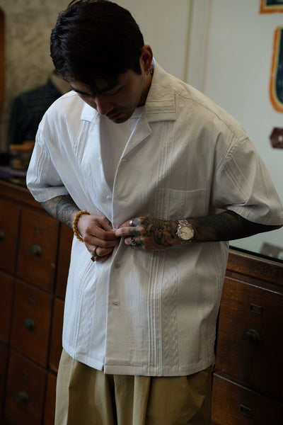 Cuban Jacquard White Shirt Comfysocks