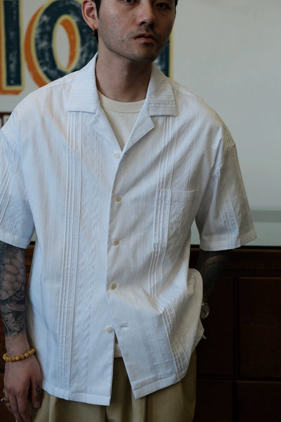 Cuban Jacquard White Shirt Comfysocks