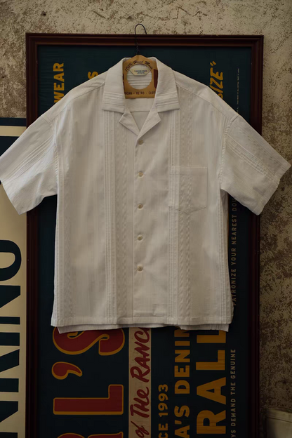 Cuban Jacquard White Shirt Comfysocks
