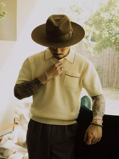 Norman - 40s Pocket Off White Knitted T Shirt Comfysocks