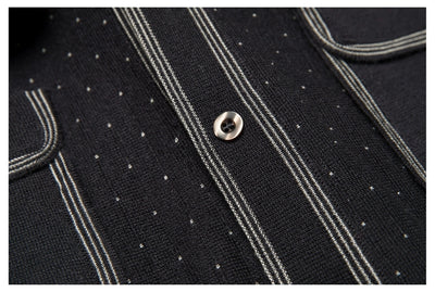 Retro Knit Polo with Contrast Stitching -  Tight Fit (Available in Navy & Red)