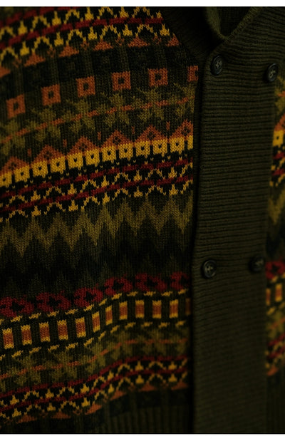 Fair Isle Pattern Australian Wool Jacquard Vest Sweater Cardigan Comfysocks