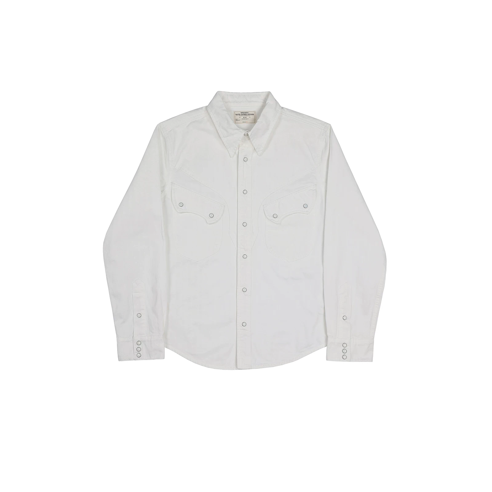 Western Denim Snap Shirt – Classic Cowboy Style in Denim & White