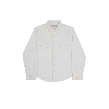 Western Denim Snap Shirt – Classic Cowboy Style in Denim & White