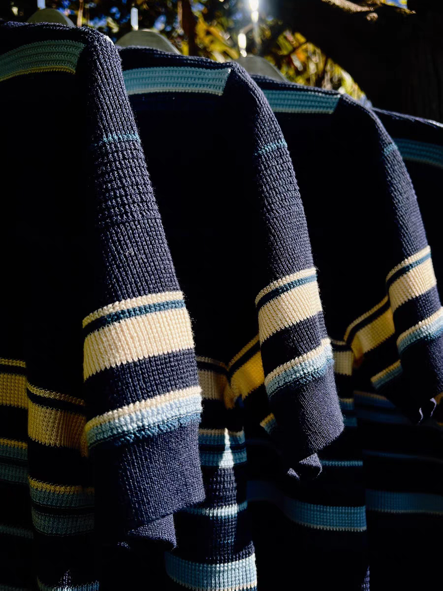 Tencel knitted Striped Navy t-shirt Comfysocks