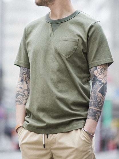 Army green crew shirt