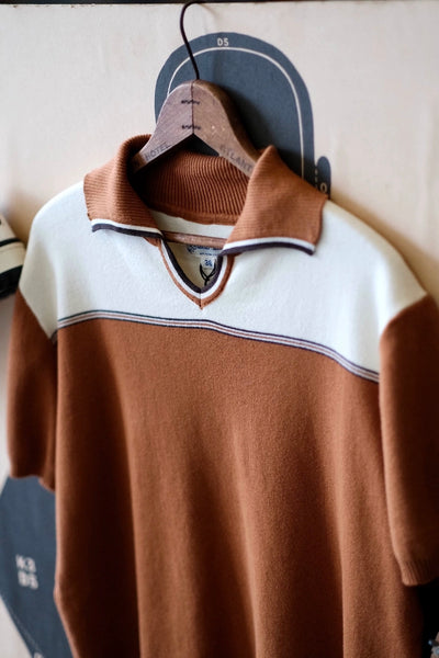 Klish - VIntage Collar Shirt in Brown and White