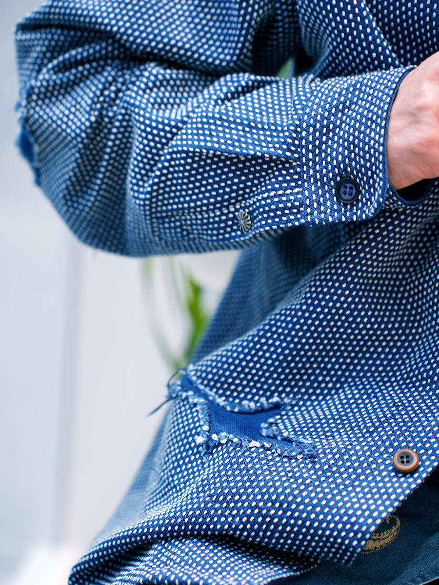 Indigo Sashiko Tie-Dye Shirt Jacket – Crafted to Make a Statement Comfysocks