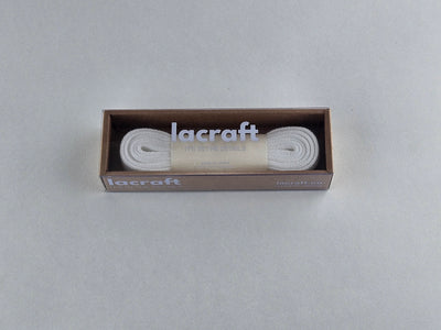 WHITE SINGLE LAYER COTTON SHOELACES