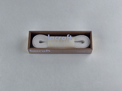 WHITE DOUBLE COTTON SHOELACES - LACRAFT