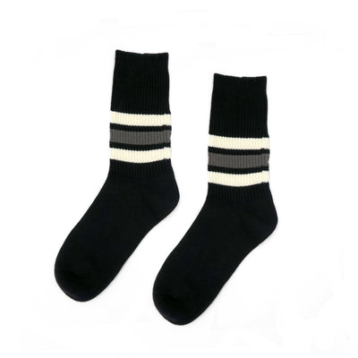 black-ribbed-socks-with-grey-white-stripes- Comfysocks