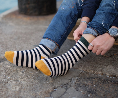 Thick Stripe Sock - Green Comfysocks