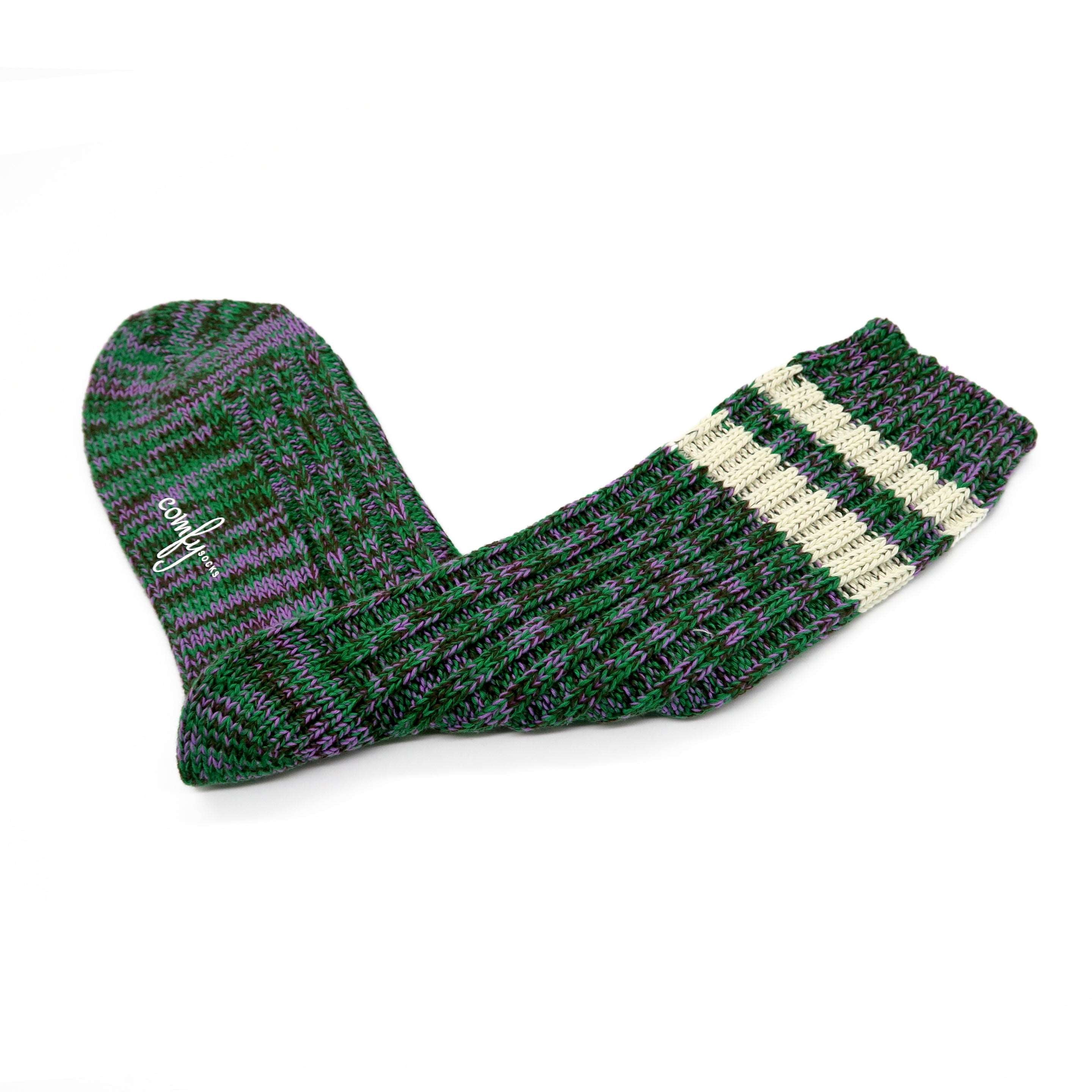 green knitted socks 