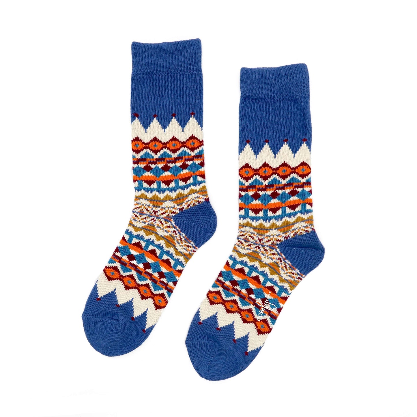 Tanami indigo tribal pattern sock