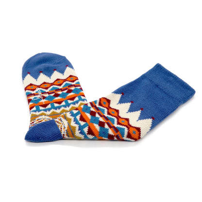 Tanami indigo tribal pattern sock