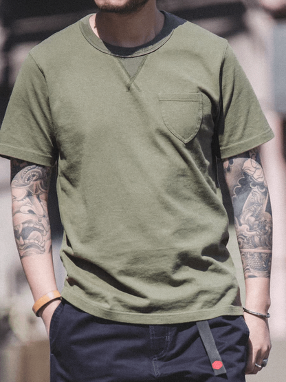 Army green crew shirt