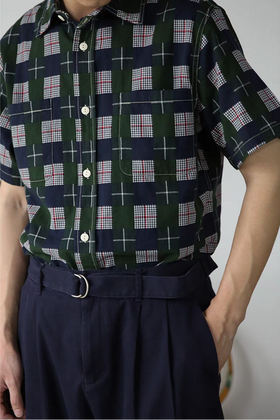 Vintage Inspired Checked Short Sleeve Worker Shirt
