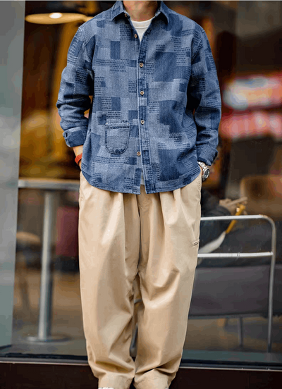 Patchwork denim shirt