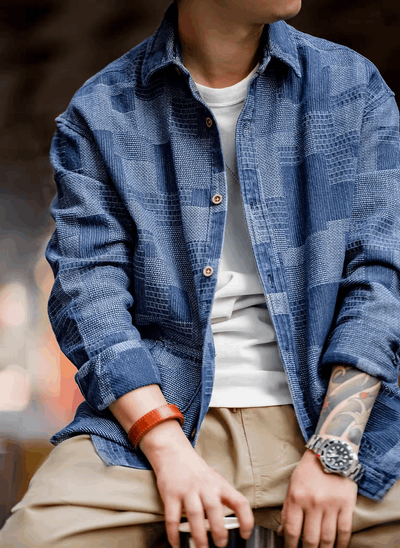 Patchwork denim shirt