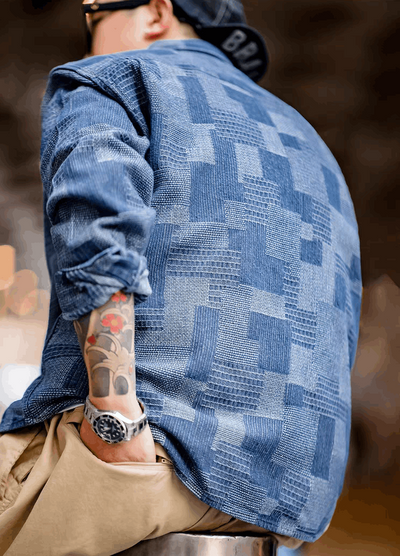 Patchwork denim shirt